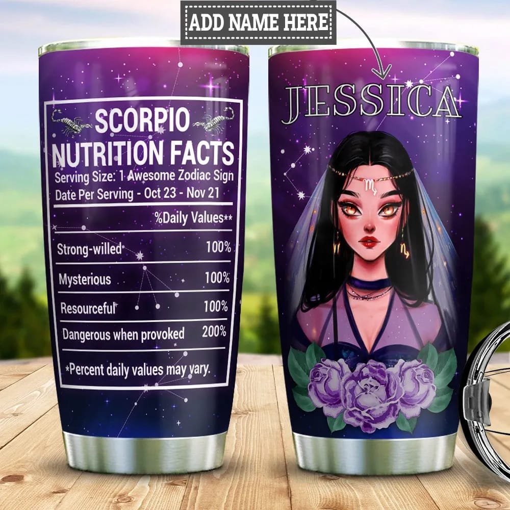 Zodiac Scorpio Nutrition Fact Personalized Tumbler