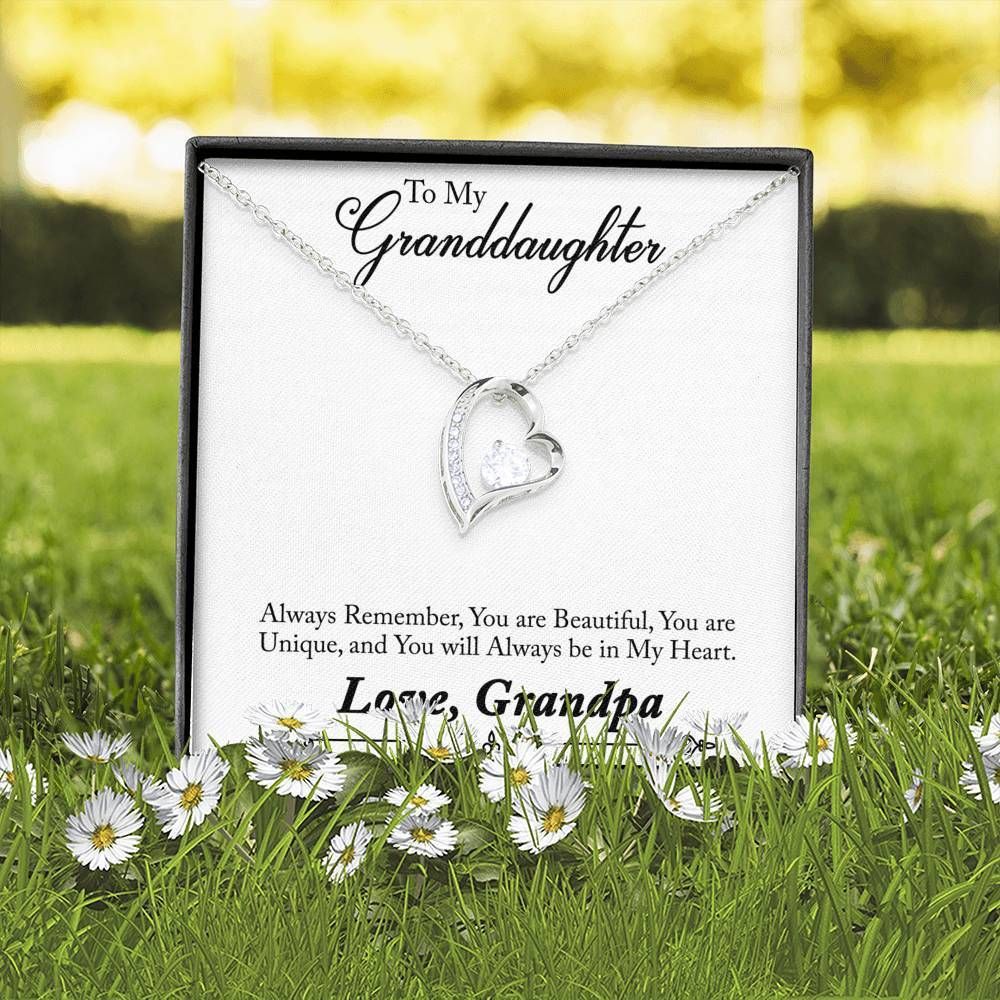 Always Be In My Heart Forever Love Necklace Giving Granddaughter