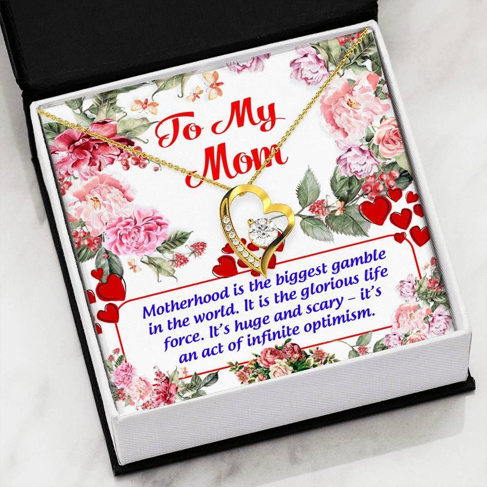 Motherhood Is The Biggest Gamble Forever Love Necklace Giving Mama