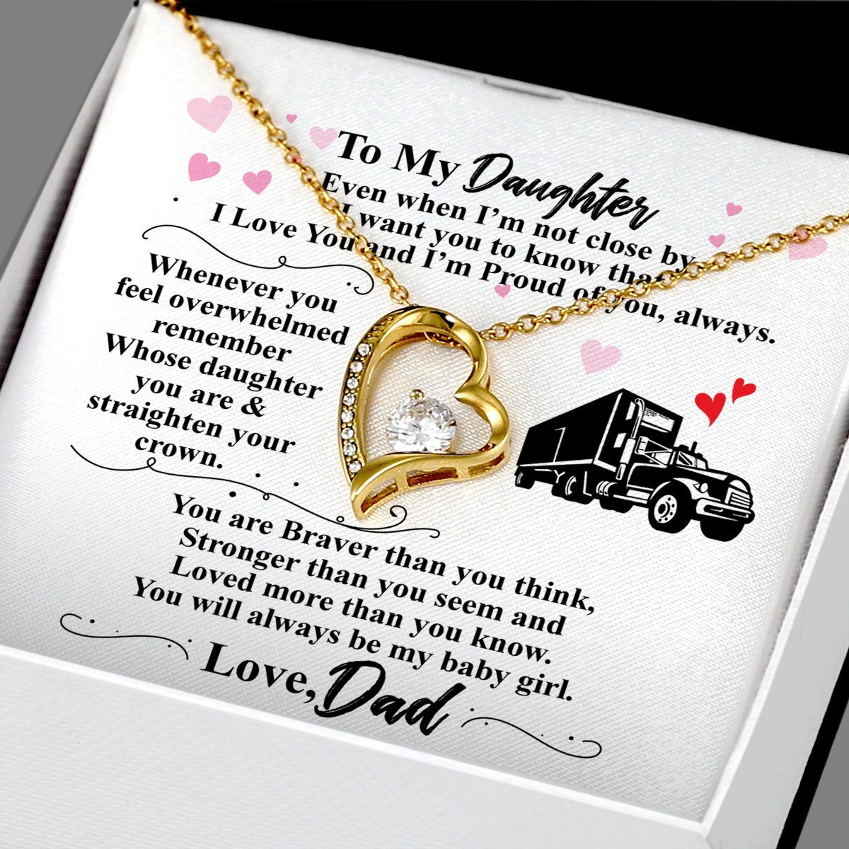 You'll Always Be My Baby Girl Dad Giving Daughter Forever Love Necklace