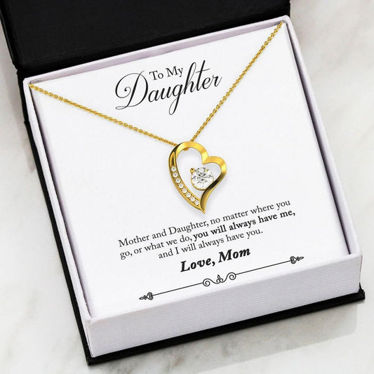 Mother And Daughter Forever Love Necklace Giving Daughter