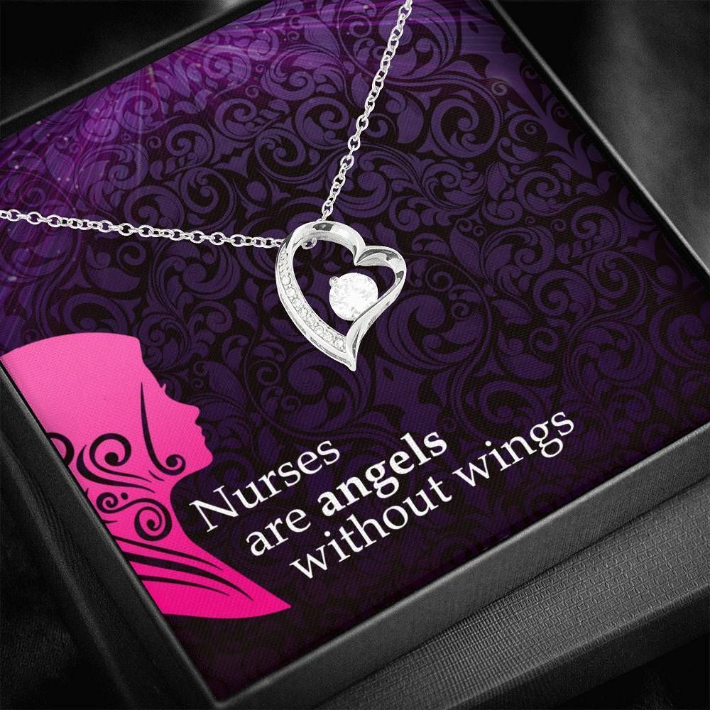 Nurses Are Angels Without Wings Forever Love Necklace Giving Women