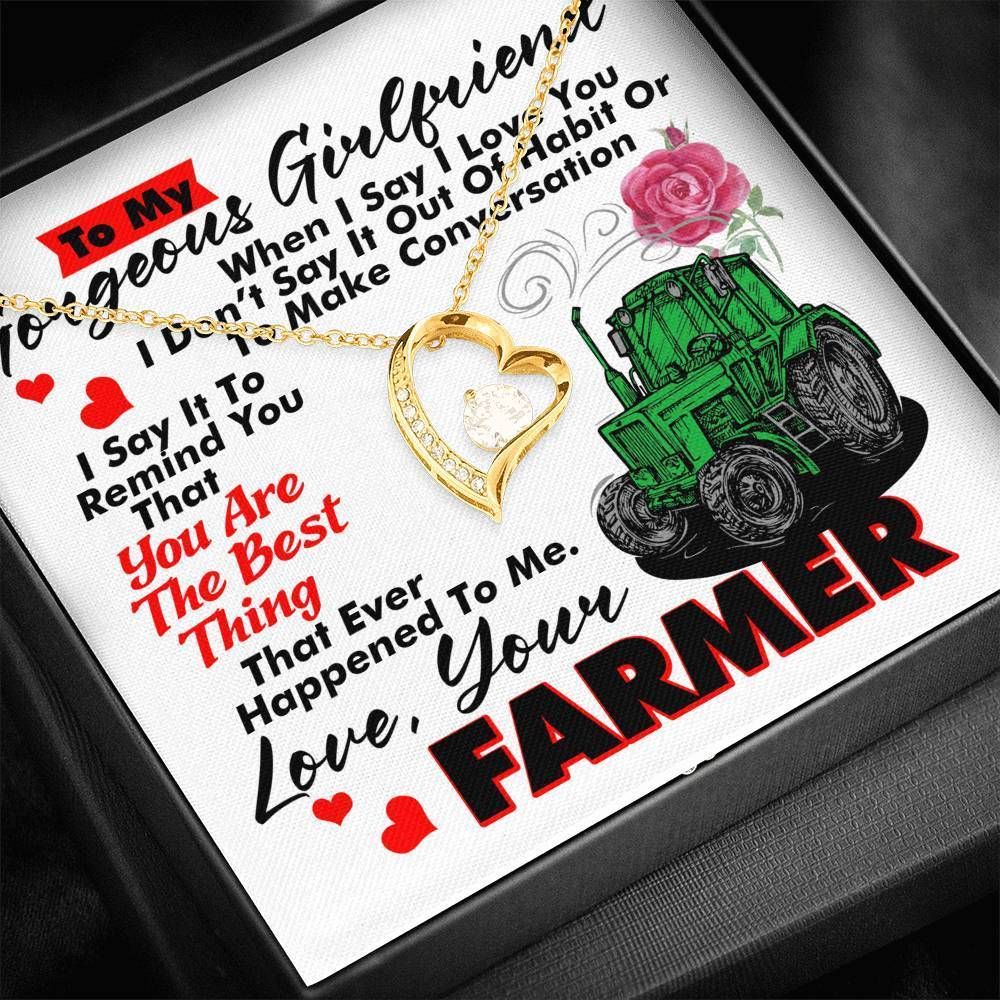 You Are The Best Thing Farmer Giving Girlfriend Forever Love Necklace