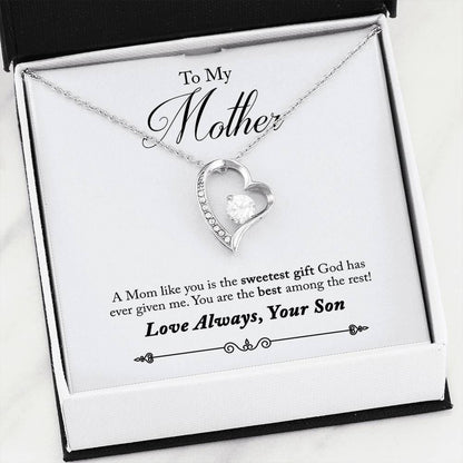 To My Mother From Son Forever Love Forever Love Necklace Gift For Mom