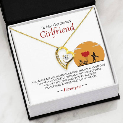 To My Gorgeous Girlfriend I Love You Forever Love Necklace