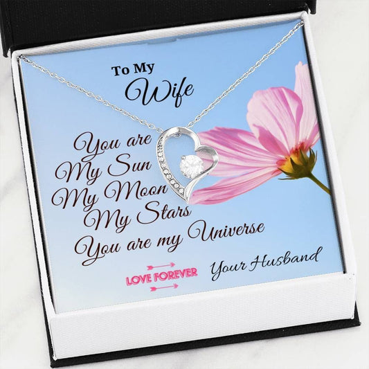 To My Wife You Are My Sun Moon Stars And Universe Forever Love Necklace Gifts For Her