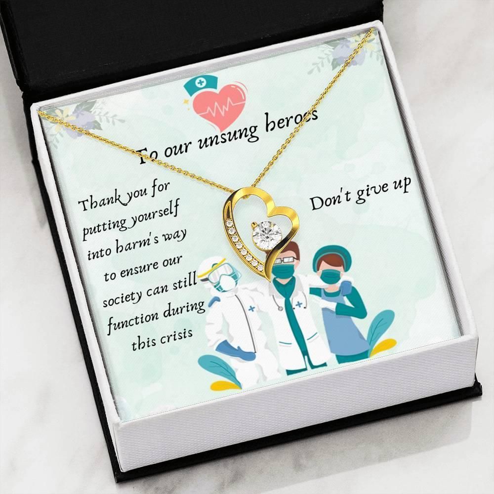 Don't Give Up Forever Love Necklace Giving Nurse