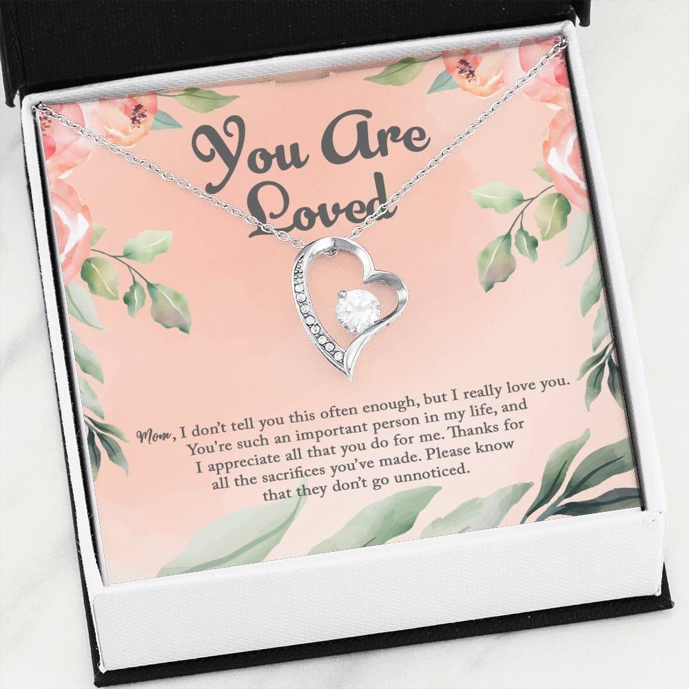 You Are Loved Quote Forever Love Necklace Giving Women