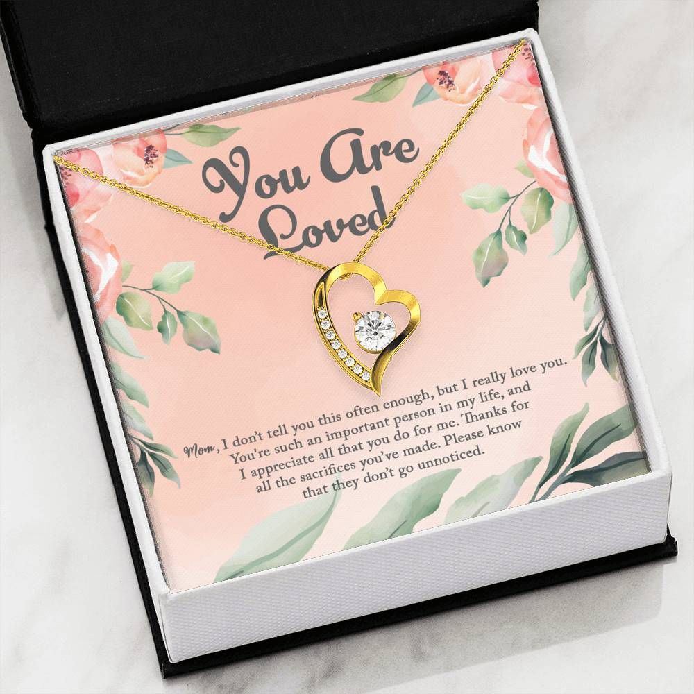 You Are Loved Quote Forever Love Necklace Giving Women