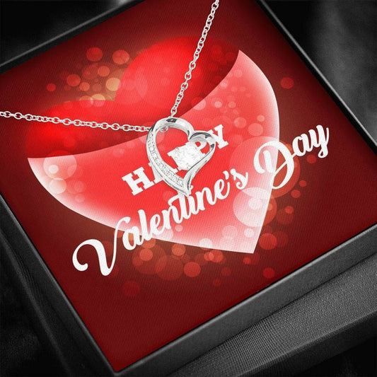 Happy Valentines Day Forever Love Necklace Giving Sweet Heart