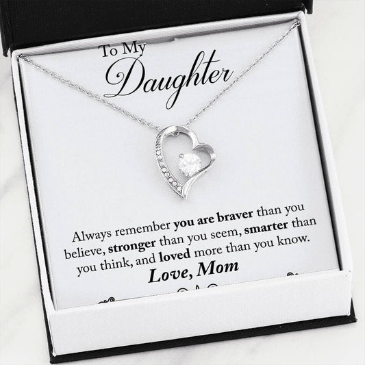 Mom Giving Daughter Loved More Than You Know Forever Love Necklace