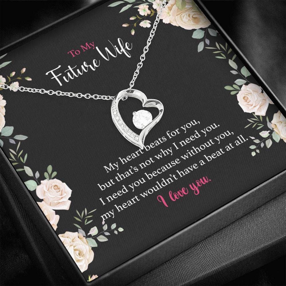 My Heart Beats For You Heart Forever Love Necklace For Future Wife