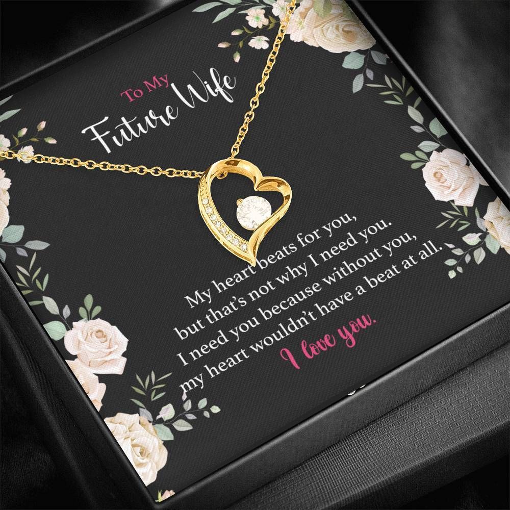 My Heart Beats For You Heart Forever Love Necklace For Future Wife