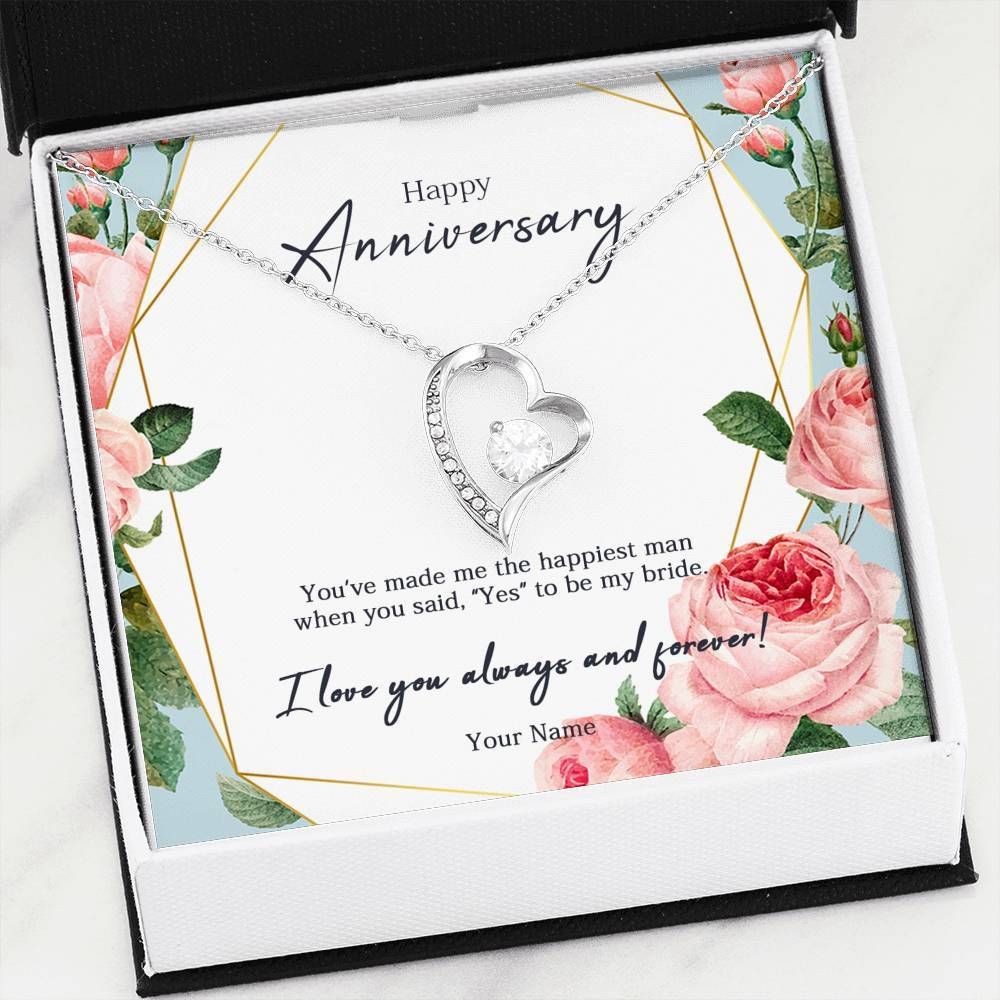 Happy Anniversary Forever Love Necklace Gift For Her