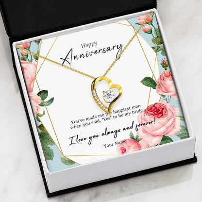 Happy Anniversary Forever Love Necklace Gift For Her