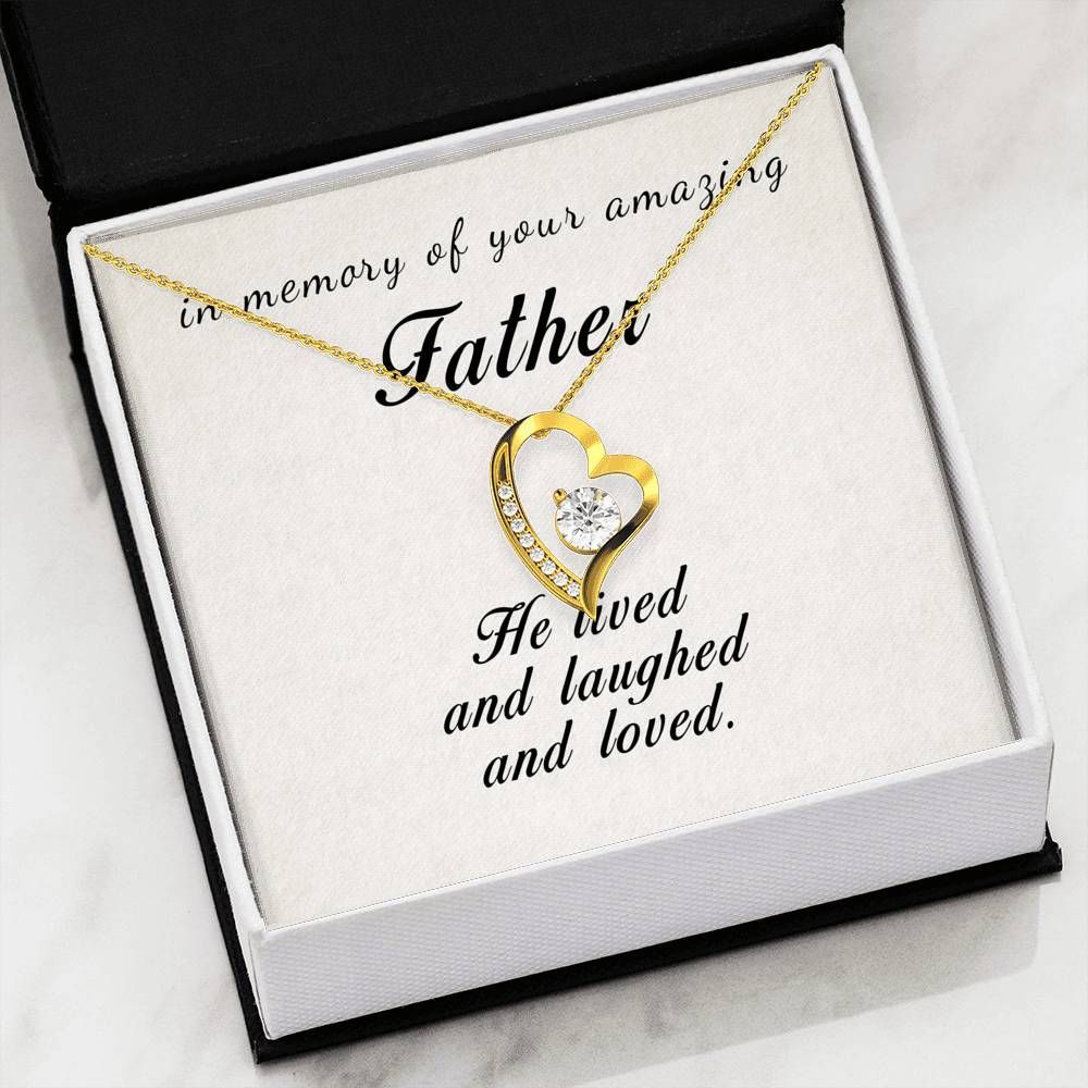 He Lived And Laughed And Loved Forever Love Necklace For Angel Dad