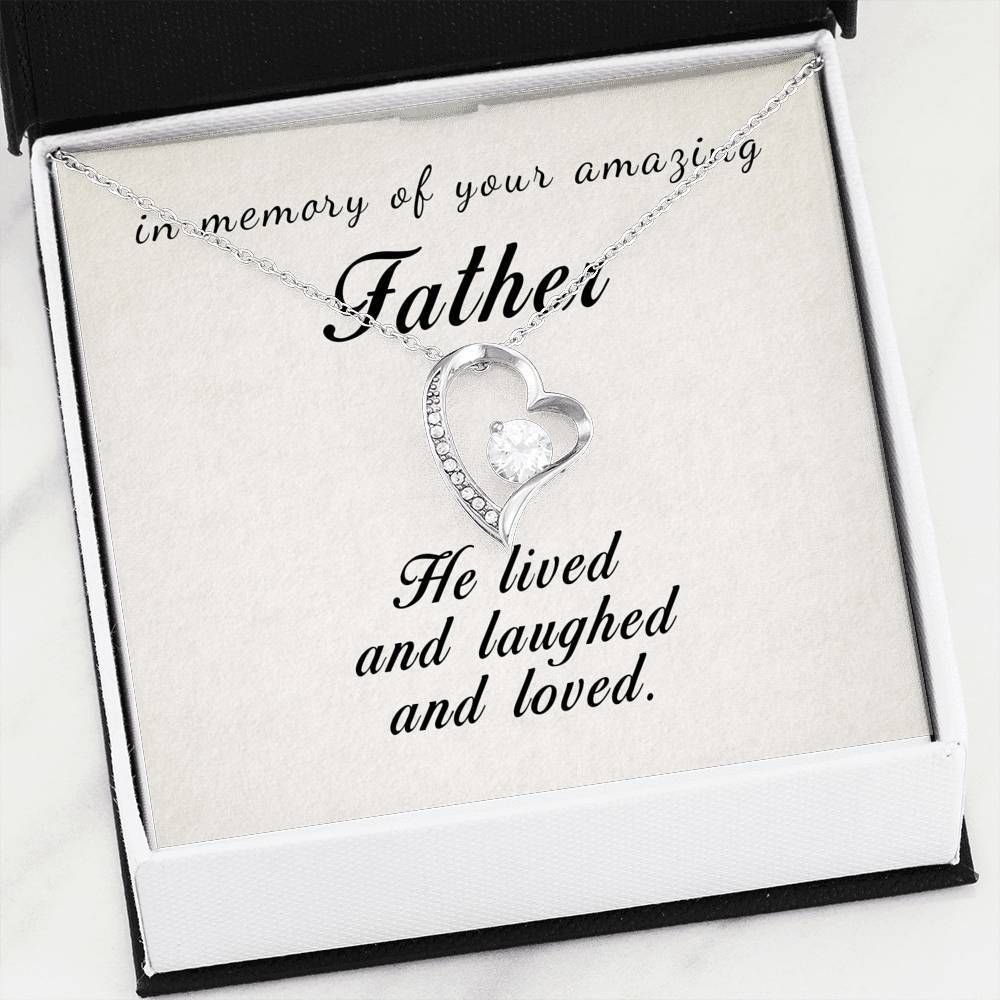 He Lived And Laughed And Loved Forever Love Necklace For Angel Dad