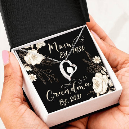 Mom Est 1986 Grandma Est 2021 Forever Love Necklace For Mom