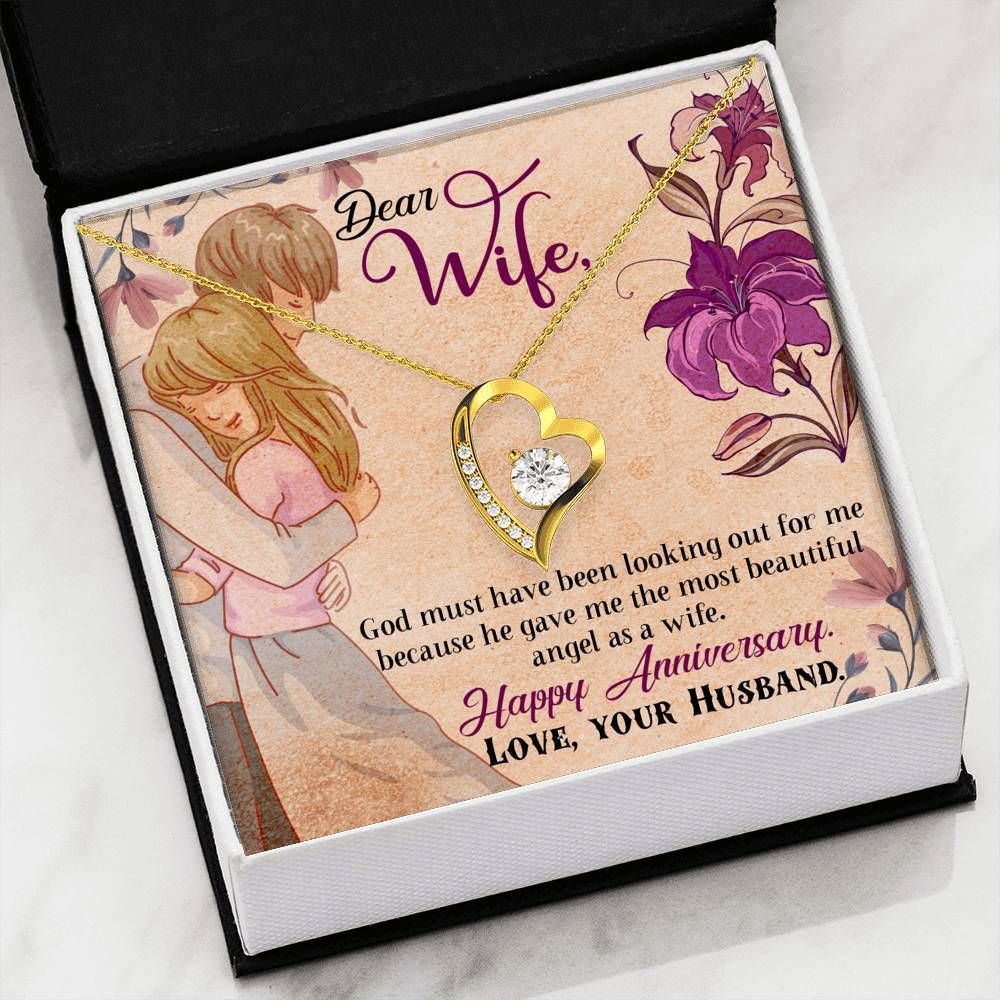 Happy Anniversary My Angel Wife Forever Love Necklace