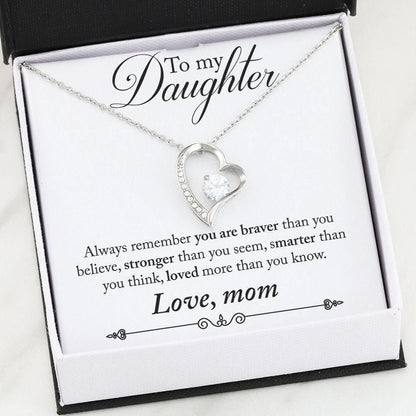 Loved More Than You Know Mom Giving Daughter Forever Love Necklace