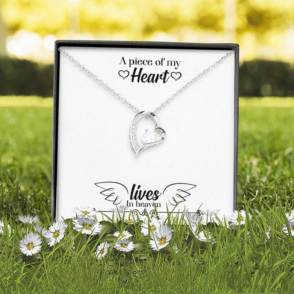 A Piece Of My Heart Lives In Heaven Forever Love Necklace For Wife