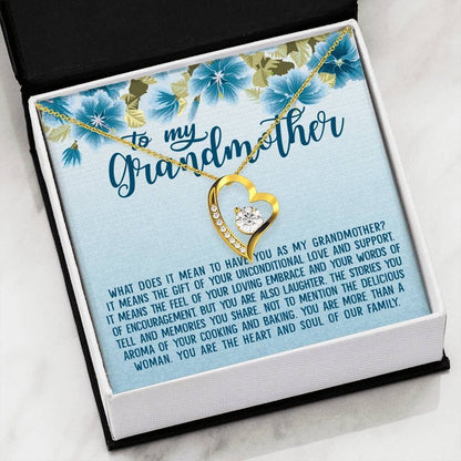 To My Grandmother Grandma Gift for Birthday Forever Love Necklace