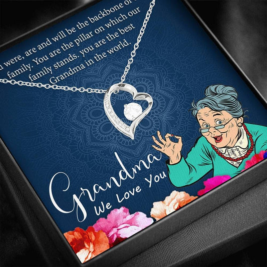 You're The Best Grandma In The World Forever Love Necklace For Grandma