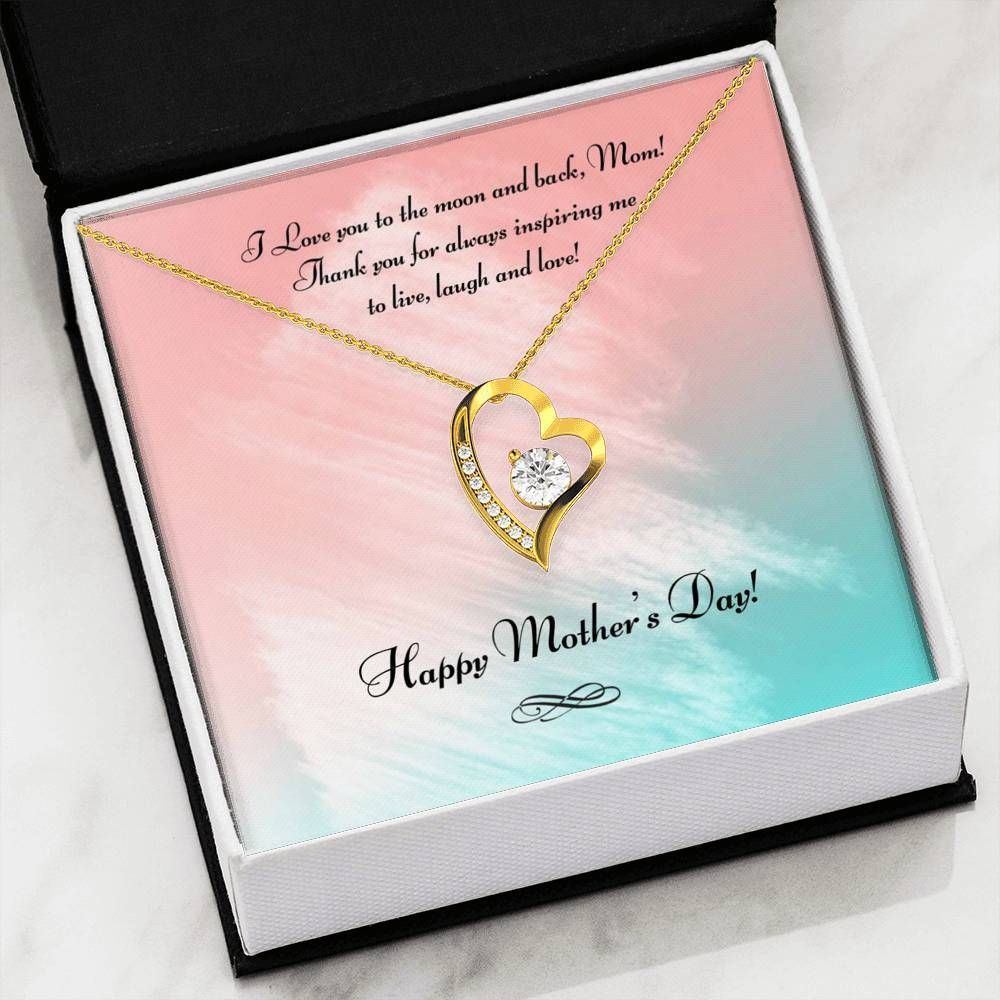 Mother's Day I Love You To The Moon And Back Forever Love Necklace