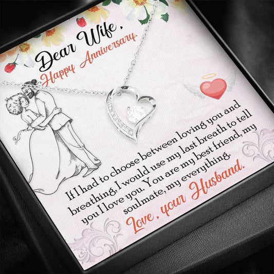 You Are My Everything Husband Giving Wife Forever Love Necklace