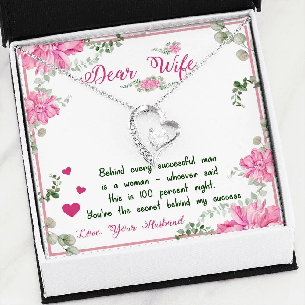 Behind Every Successful Man Is A Woman Forever Love Necklace