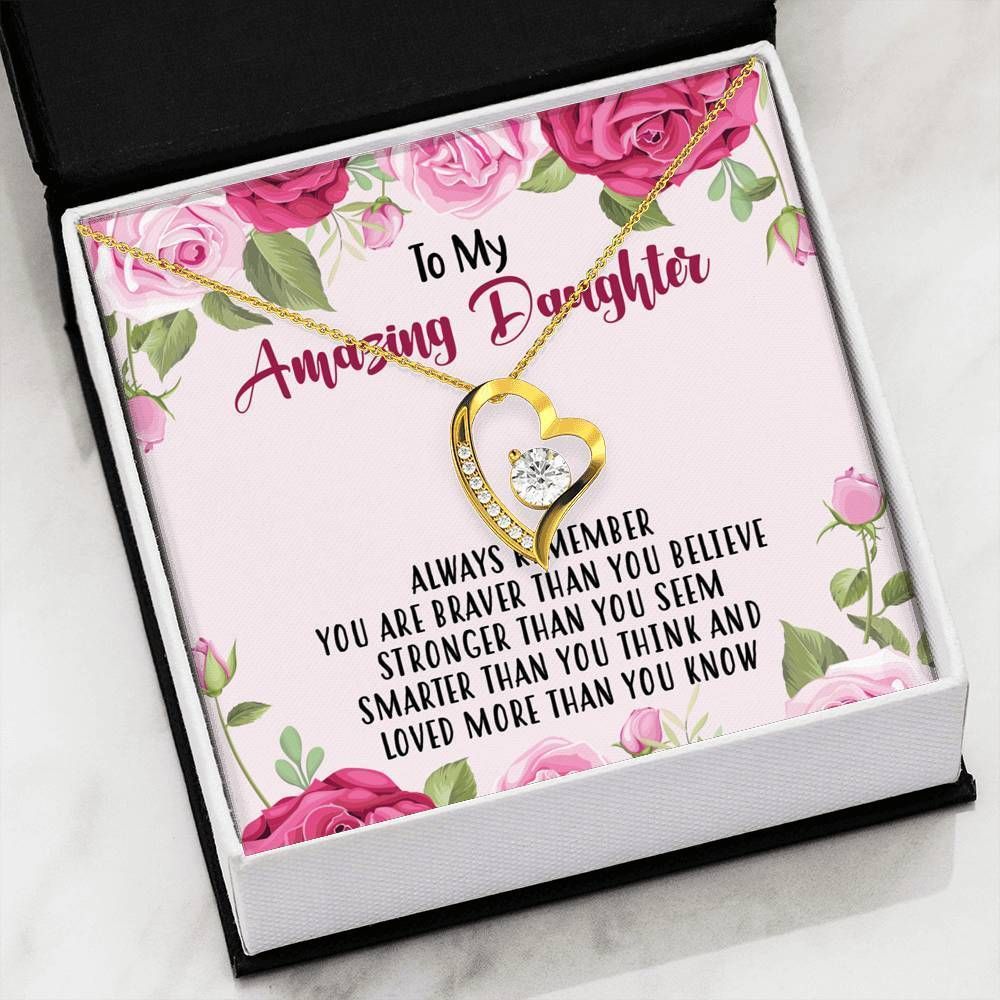 Always Remember Amazing Daughter Forever Love Necklace For Daughter