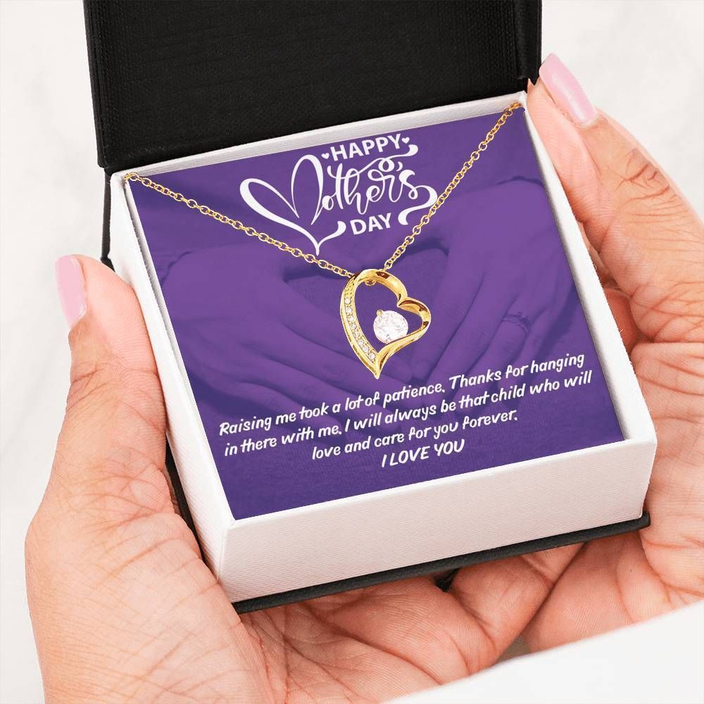 Mother's Day Purple Heart Pink Love Forever Love Necklace