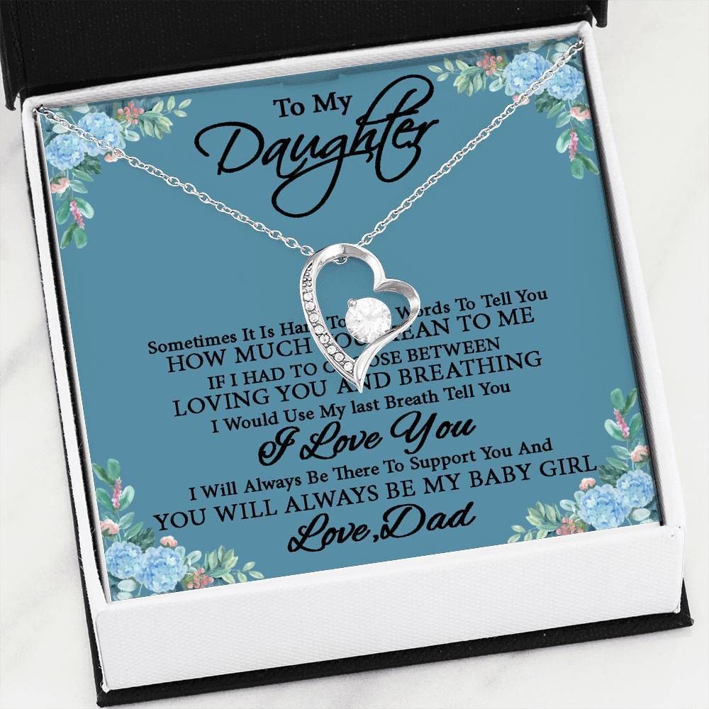 Loving You And Breathing Dad Giving Daughter Forever Love Necklace