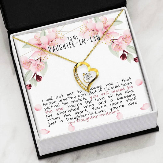 To My Daughter In Law I Didn't Get To Choose You Forever Love Necklace