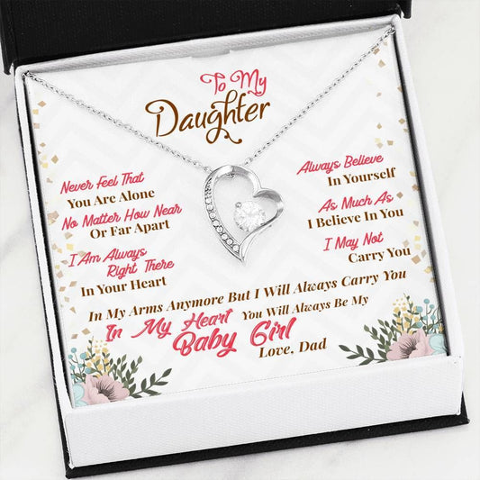 Valentines Gift For Daughter You're My Baby Girl Forever Love Necklace