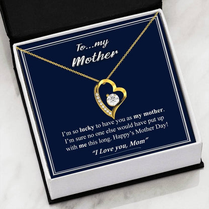 To Mom Lucky To Have You Gold Forever Love Necklace