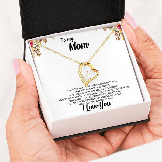 To My Mom I Love You 18k Gold Forever Love Necklace