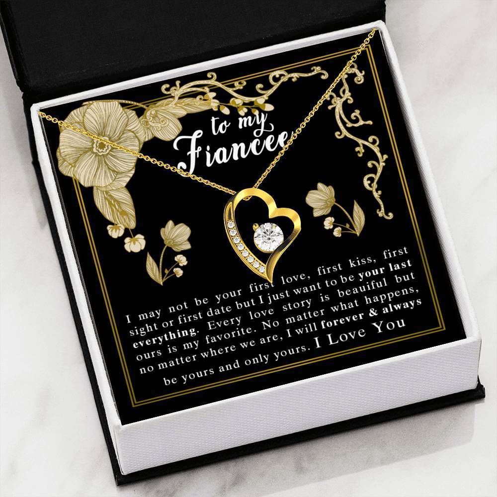 To My Fiancee I May Not Perfect Gold Forever Love Necklace