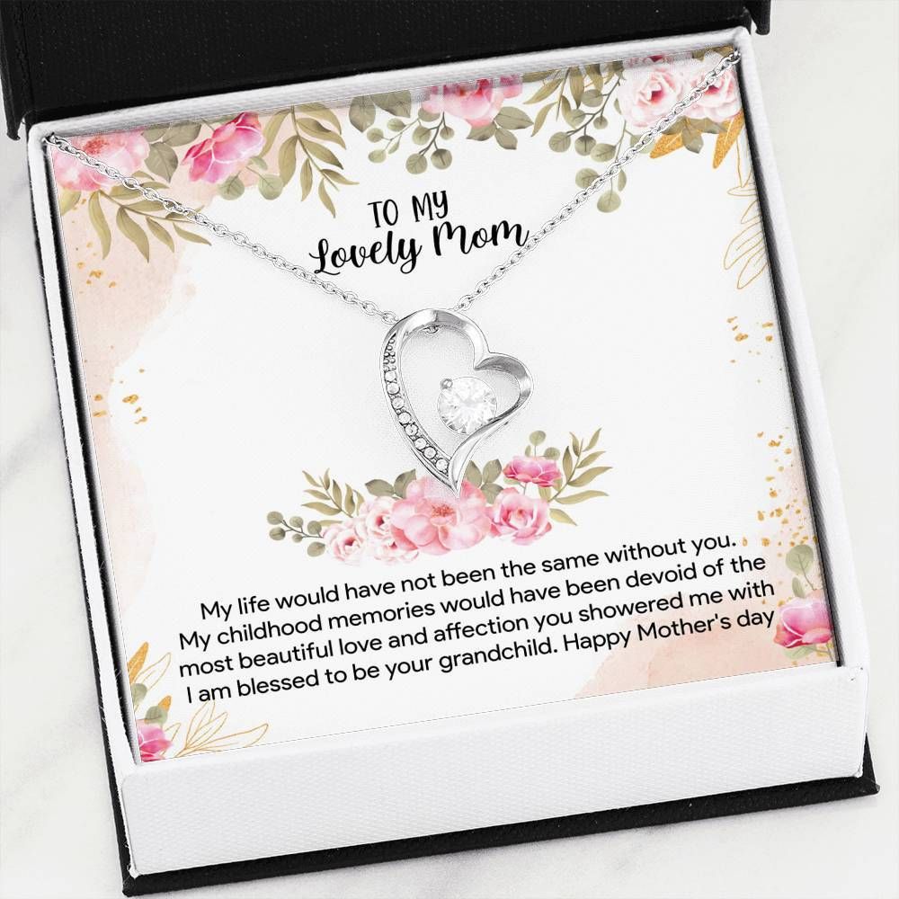 To My Lovely Mom Happy Mother's Day Gift Forever Love Necklace