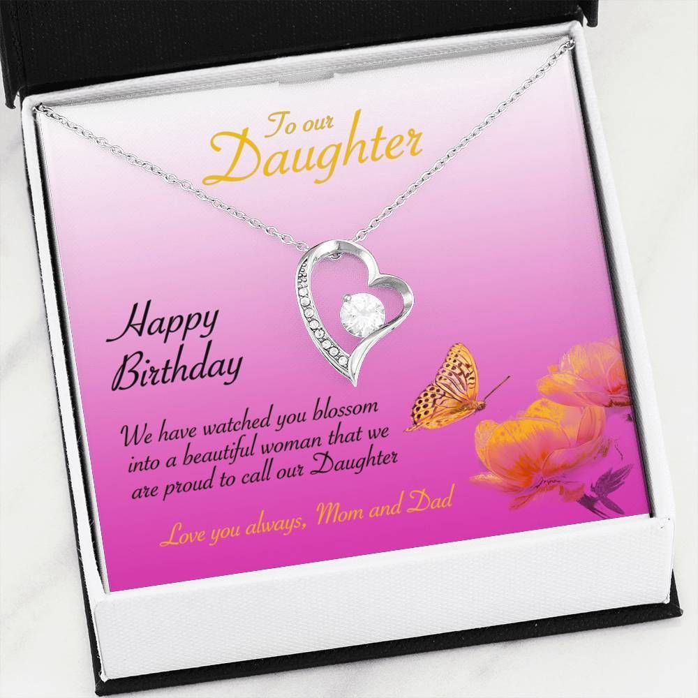 Love You Always Mom And Dad Giving Daughter On Birthday Forever Love Necklace