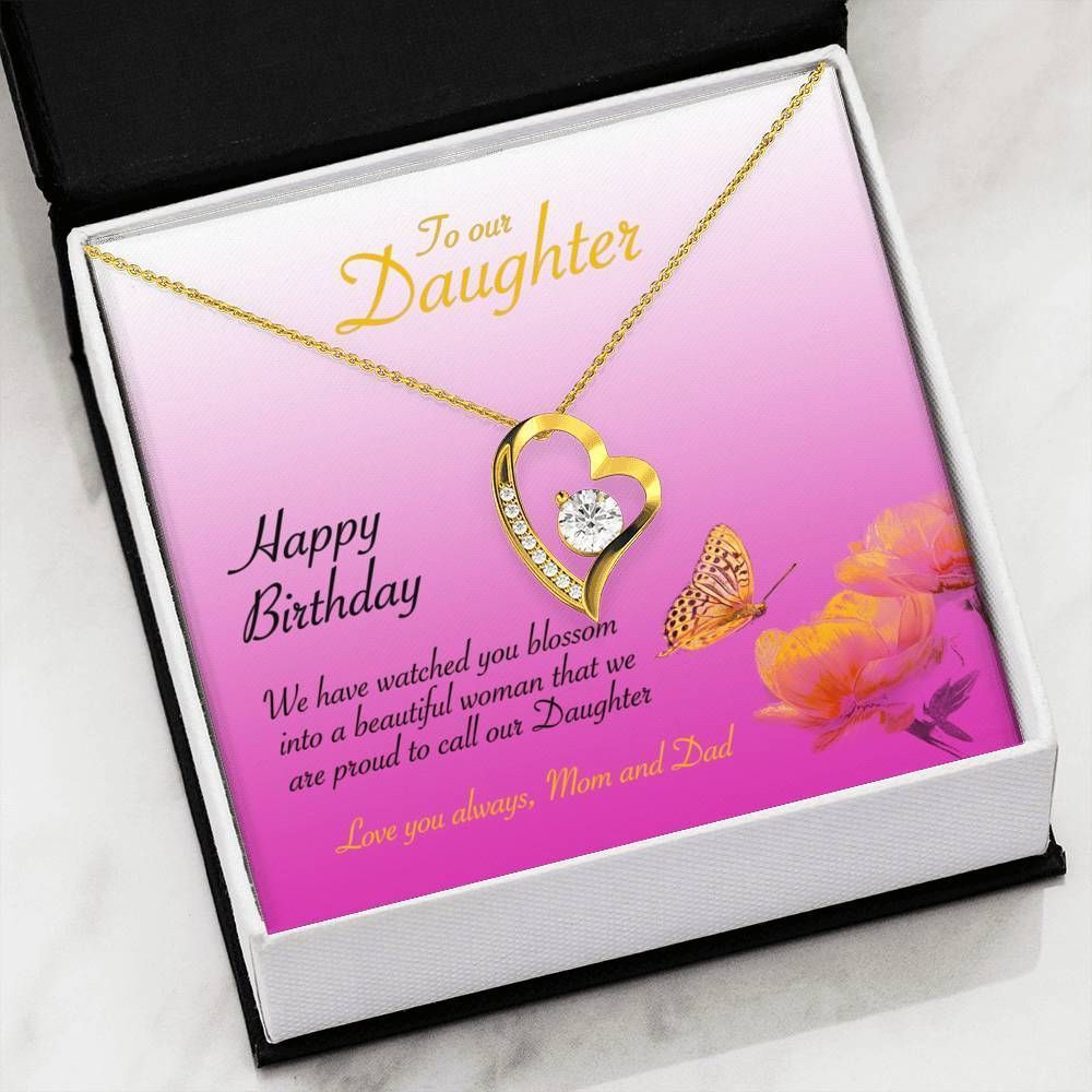 Love You Always Mom And Dad Giving Daughter On Birthday Forever Love Necklace