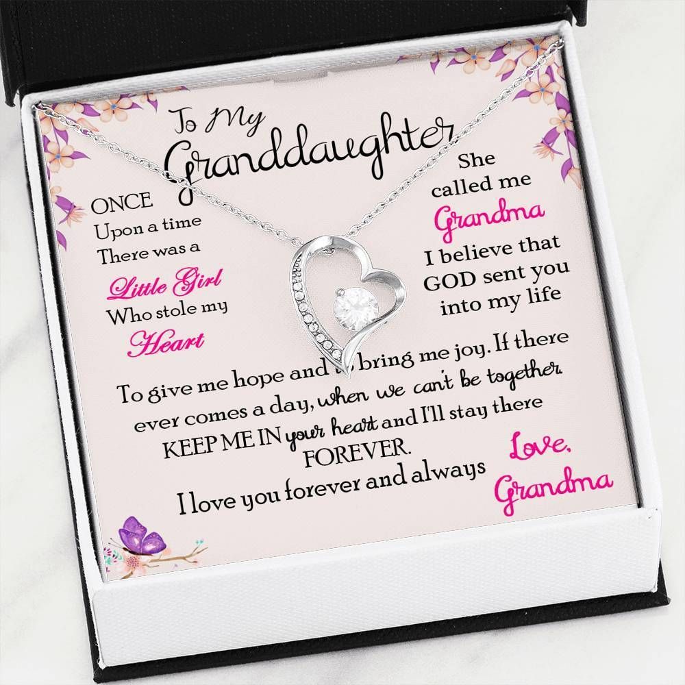 Keep Me In Your Heart Grandma Giving Granddaughter Forever Love Necklace