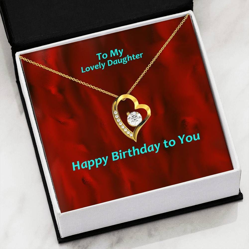 To My Lovely Daughter Happy Birthday Forever Love Necklace