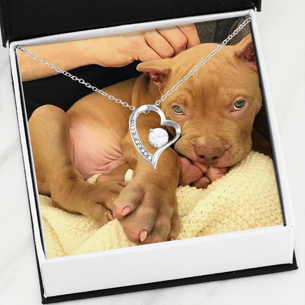 Pitbull Mom Forever Love Necklace Gift For Mummy