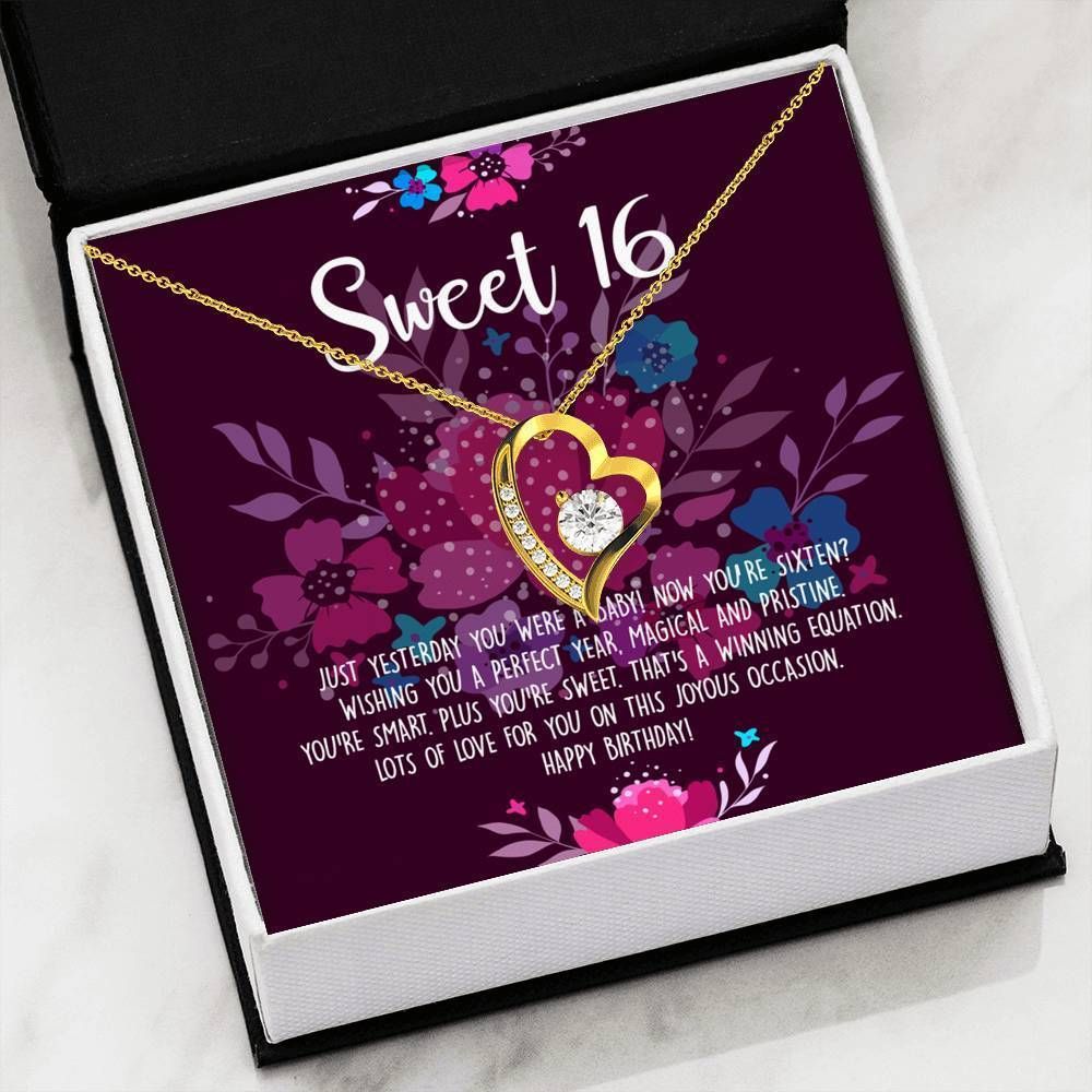 Sweet Sixteen Happy Birthday Gift For Daughter Forever Love Necklace