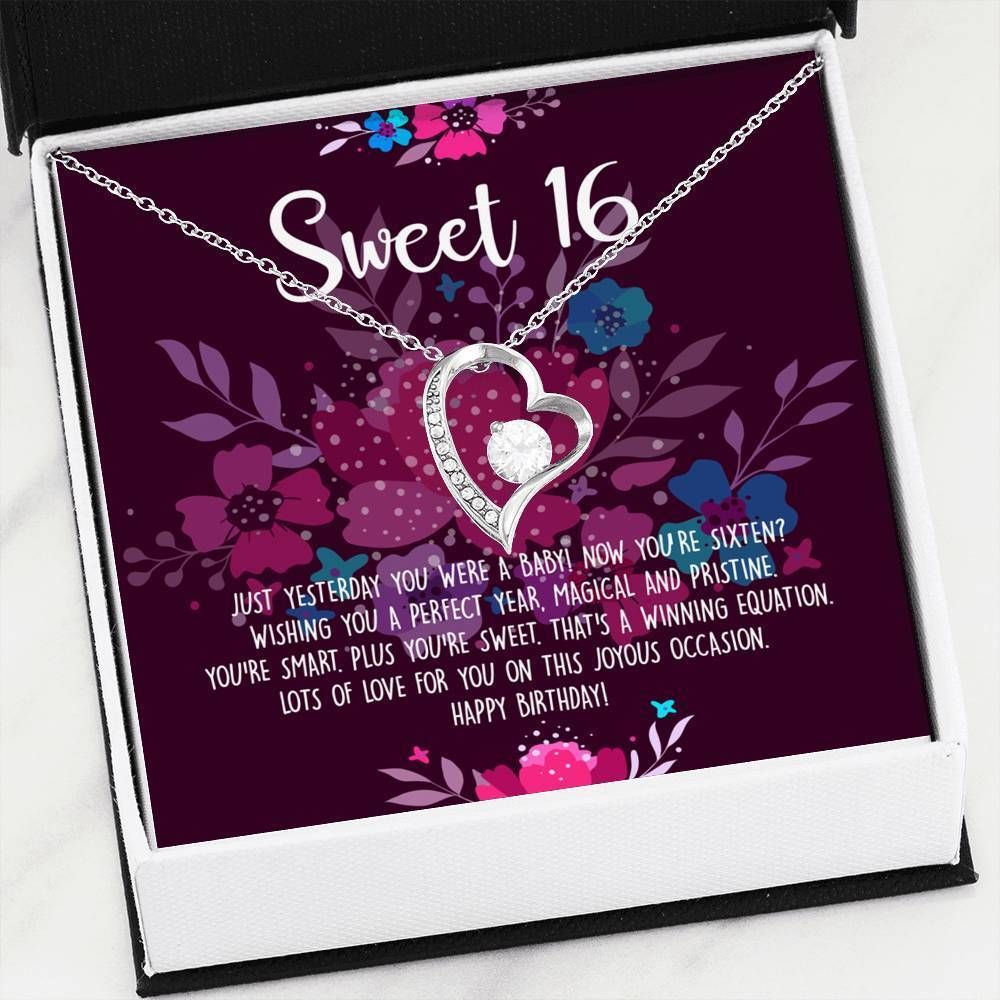 Sweet Sixteen Happy Birthday Gift For Daughter Forever Love Necklace