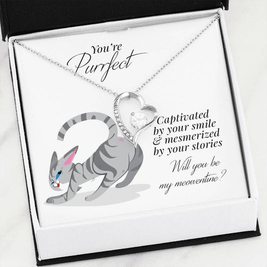 Will You Be My Meowentines Forever Love Necklace For Cat Lovers