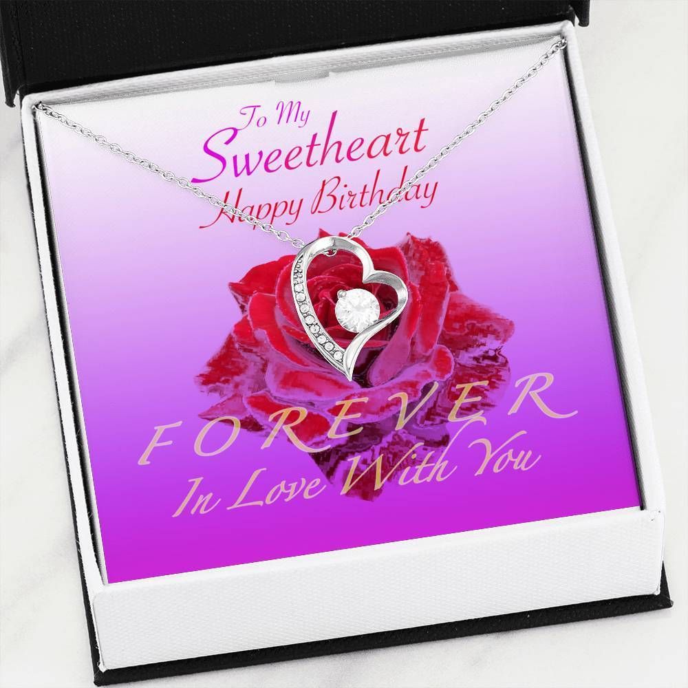 My Sweetheart's Birthday Message Card Forever Love Necklace Gift For Wife