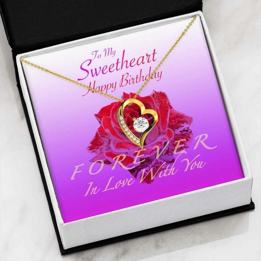 My Sweetheart's Birthday Message Card Forever Love Necklace Gift For Wife