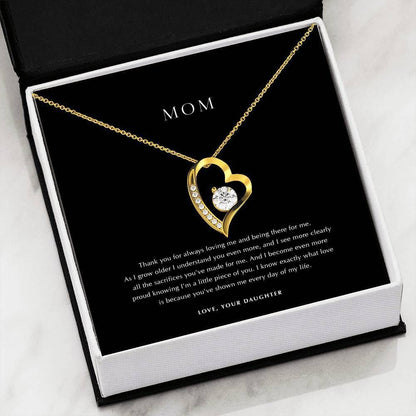 Thanks For Always Loving Me Black Forever Love Necklace For Mom